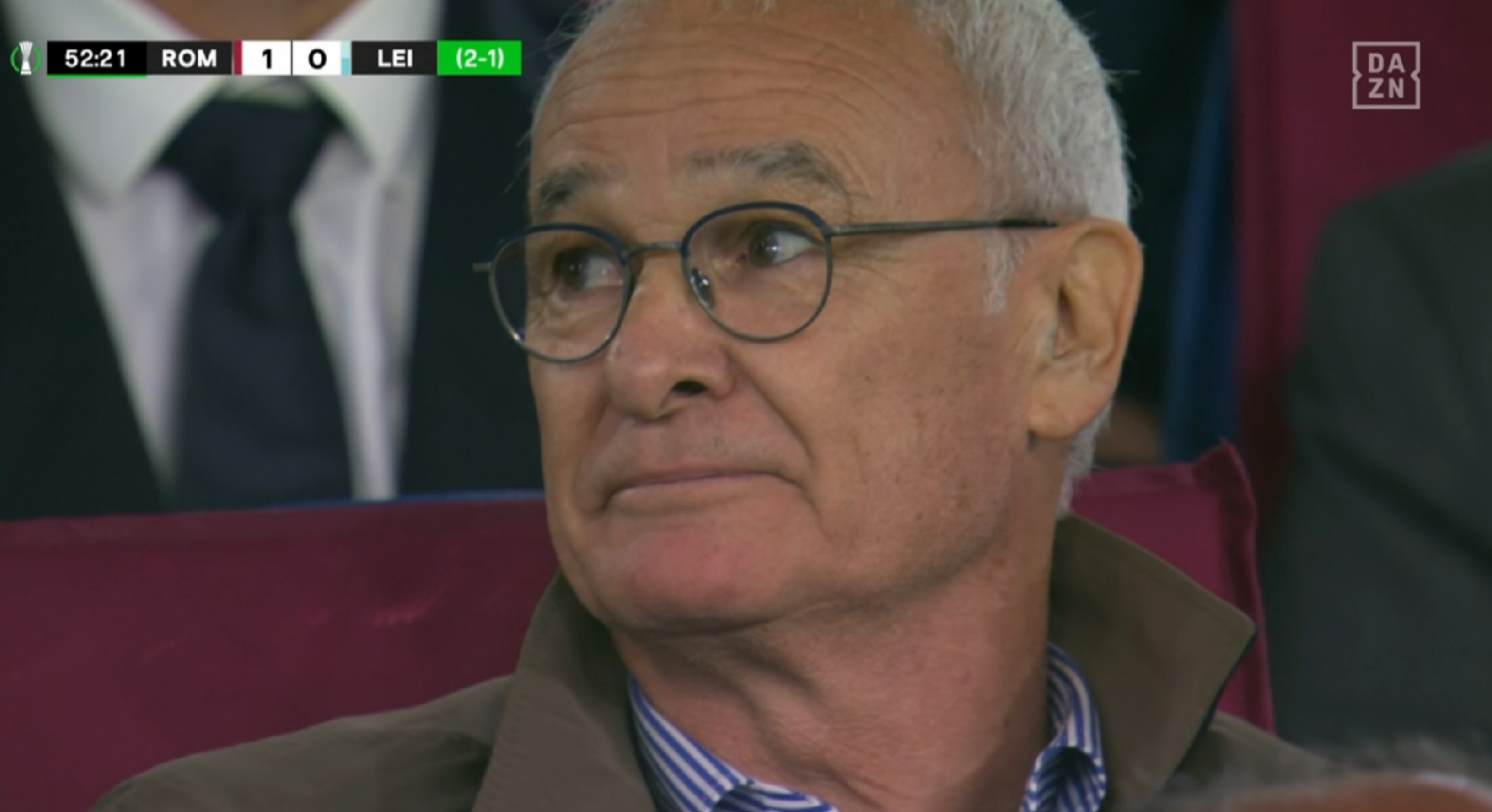 Ranieri commosso durante Roma-Leicester