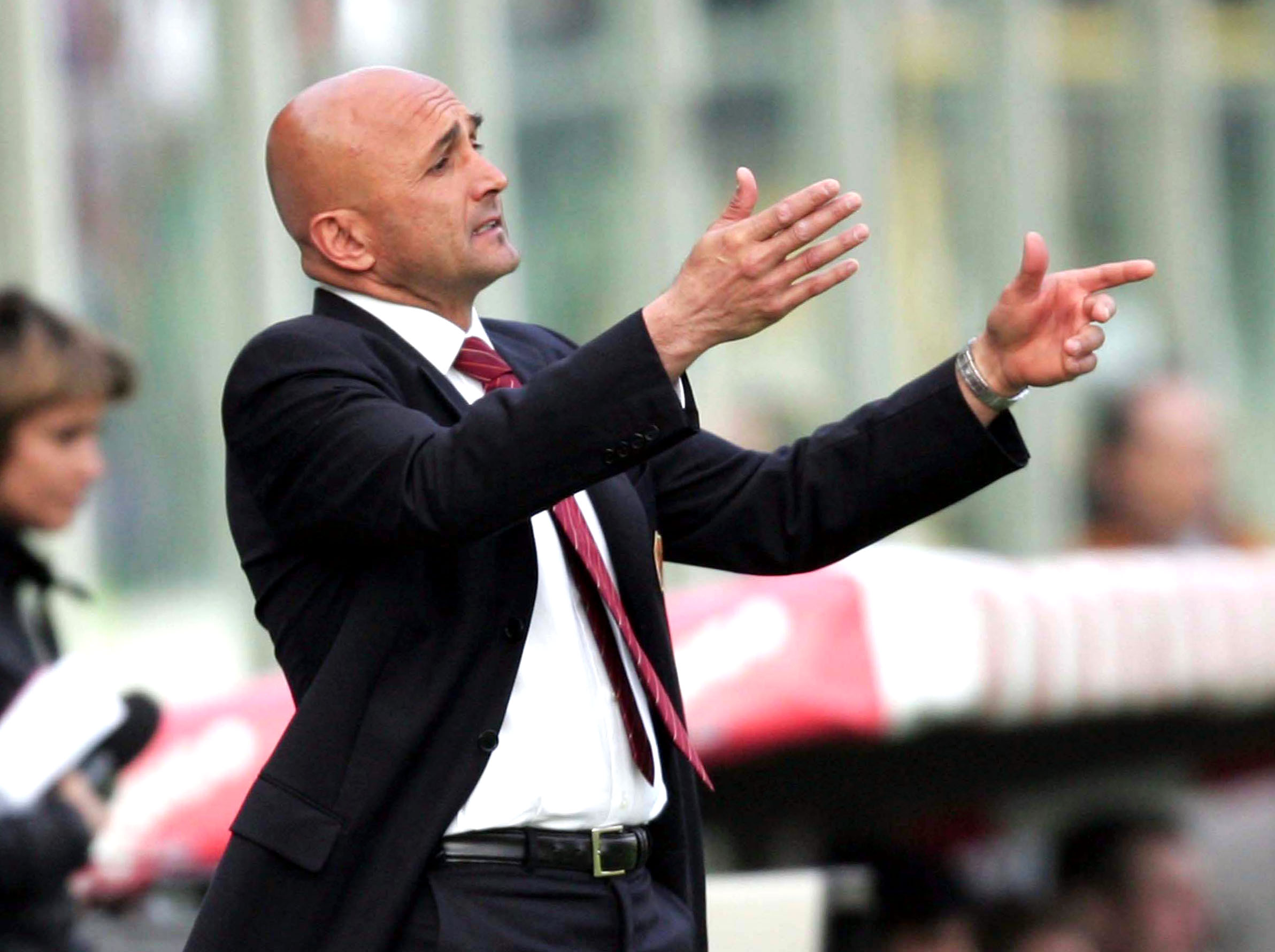 Luciano Spalletti sulla panchina della Roma