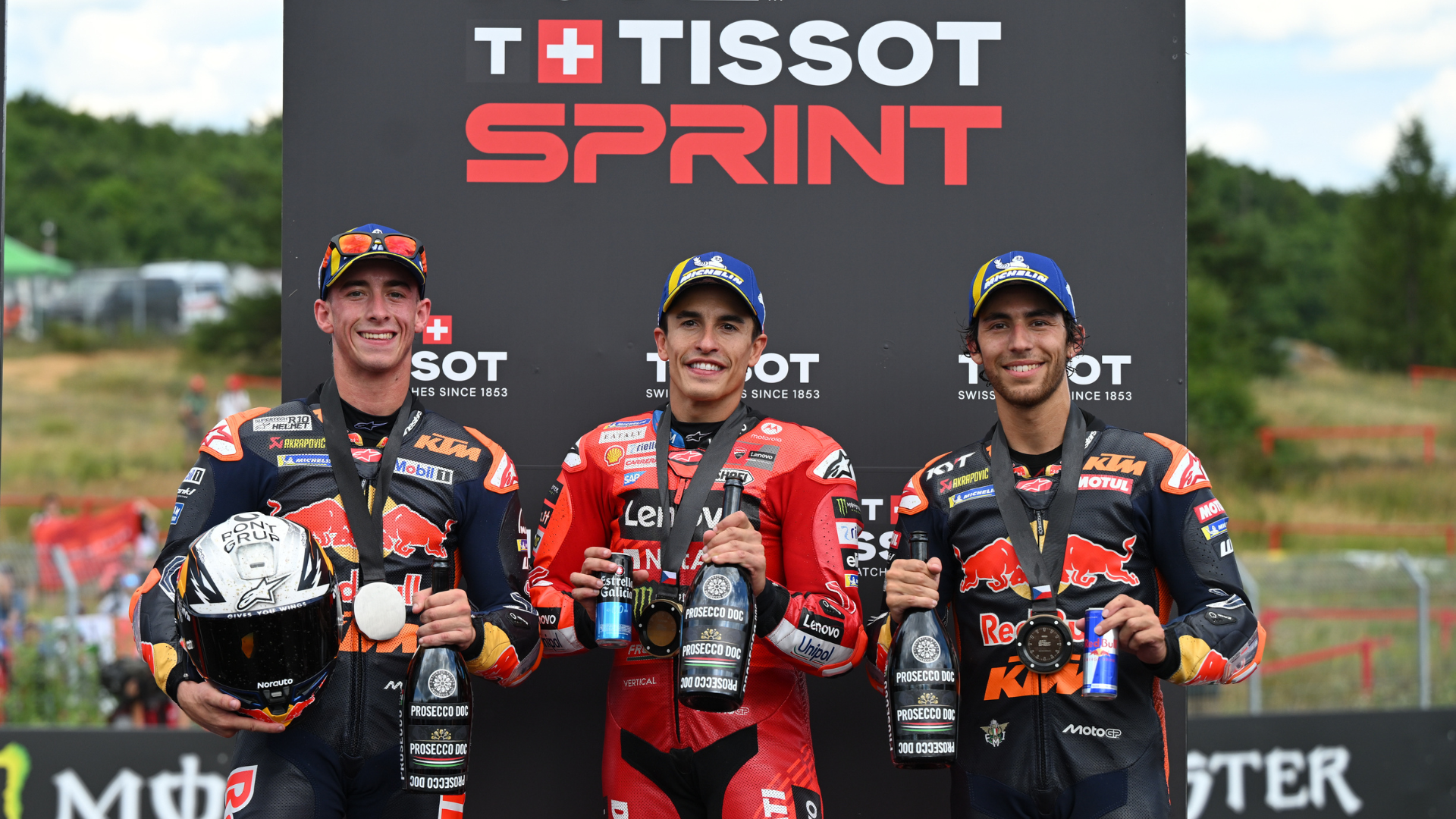 Pedro Acosta, Marc Márquez, Enea Bastianini, MotoGP, GP República Checa
