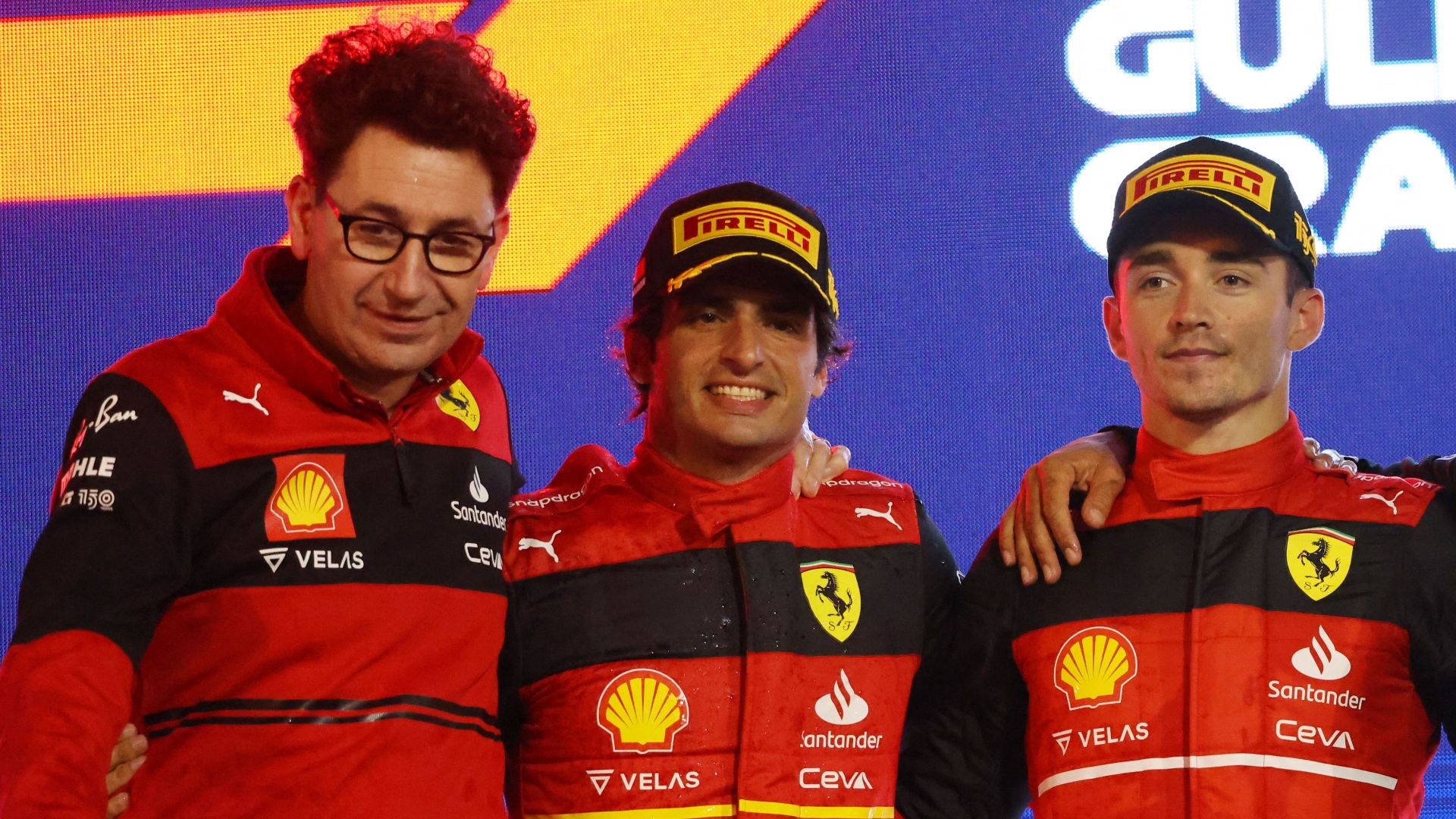 Mattia Binotto Carlos Sainz Charles Leclerc Ferrari F1