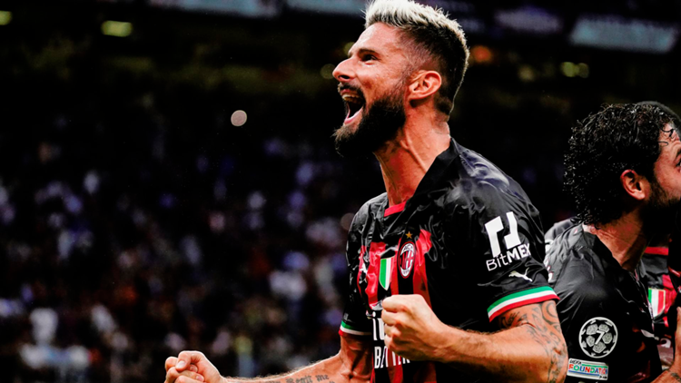 Olivier Giroud AC Mailand Milan Champions League Jubel 16092022