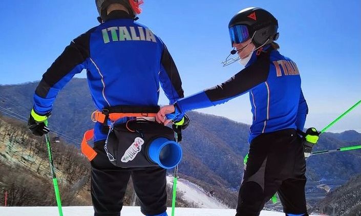 Fabrizio Casal e Chiara Mazzel in allenamento verso le Paralimpiadi di Pechino 2022.j
