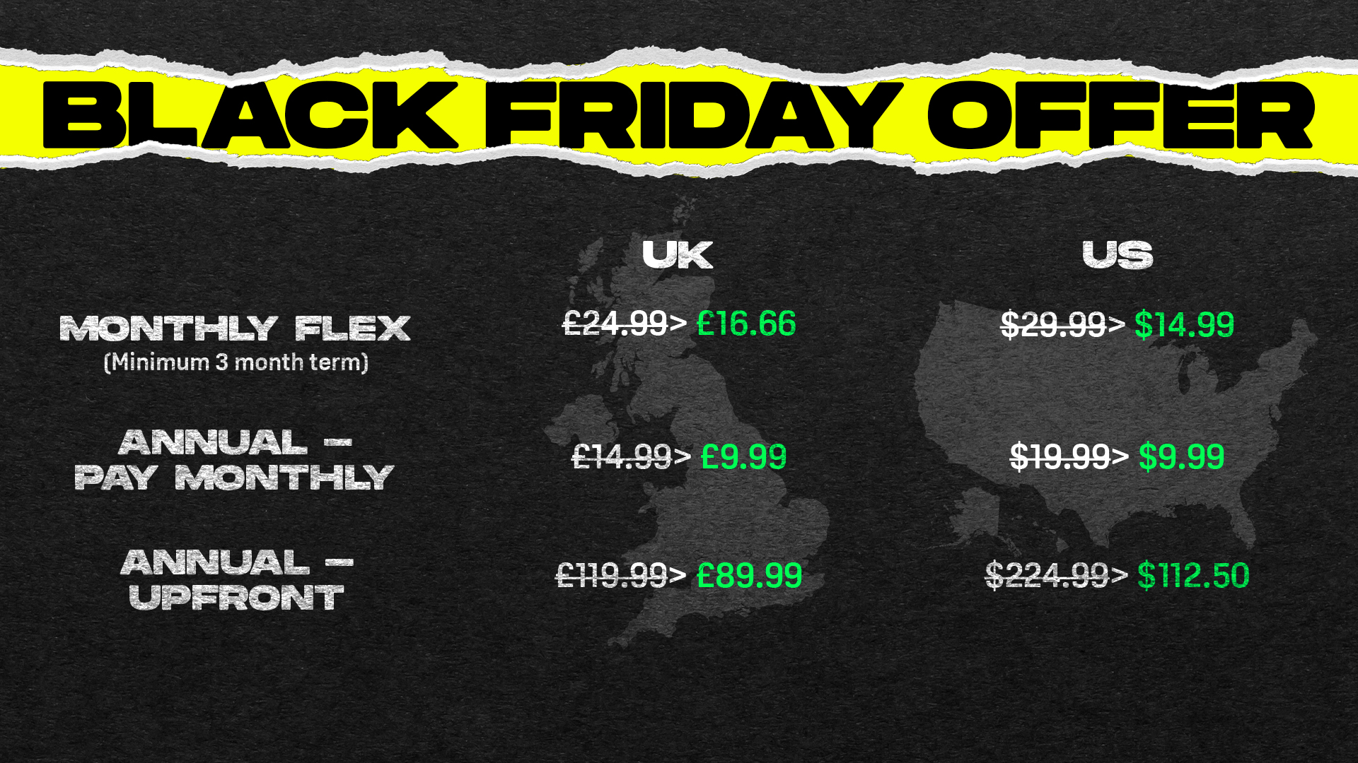 Black Friday - US & UK prices