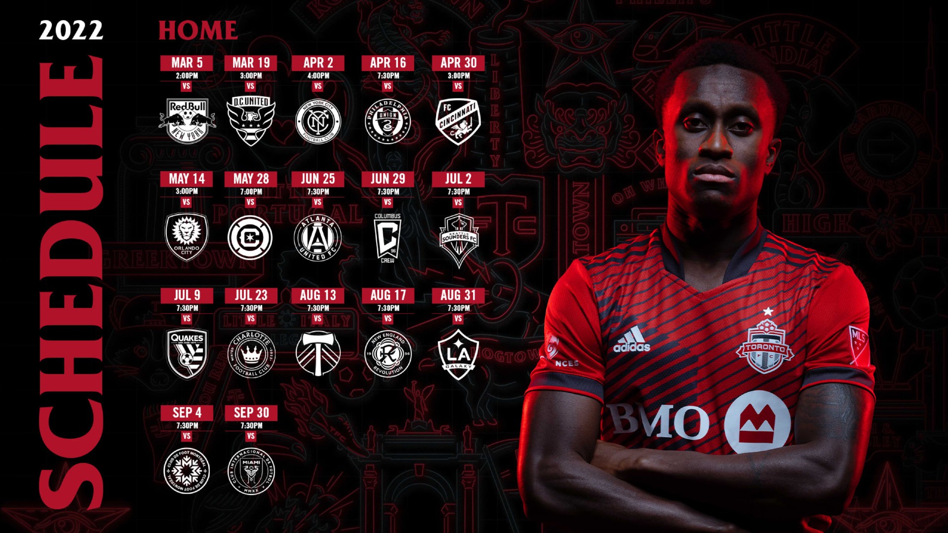 calendario casalingo toronto fc mls 2022