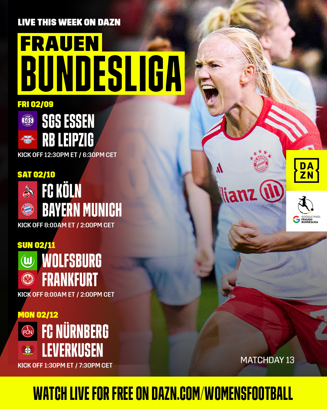 Frauen Bundesliga Weekend Schedule