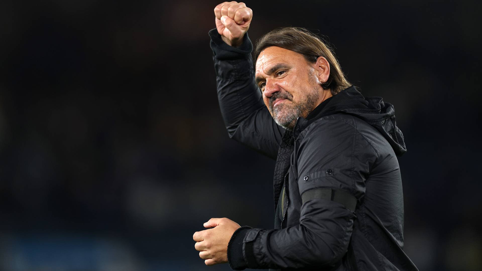 Daniel Farke celebrates Leeds United win against Everton_18082025