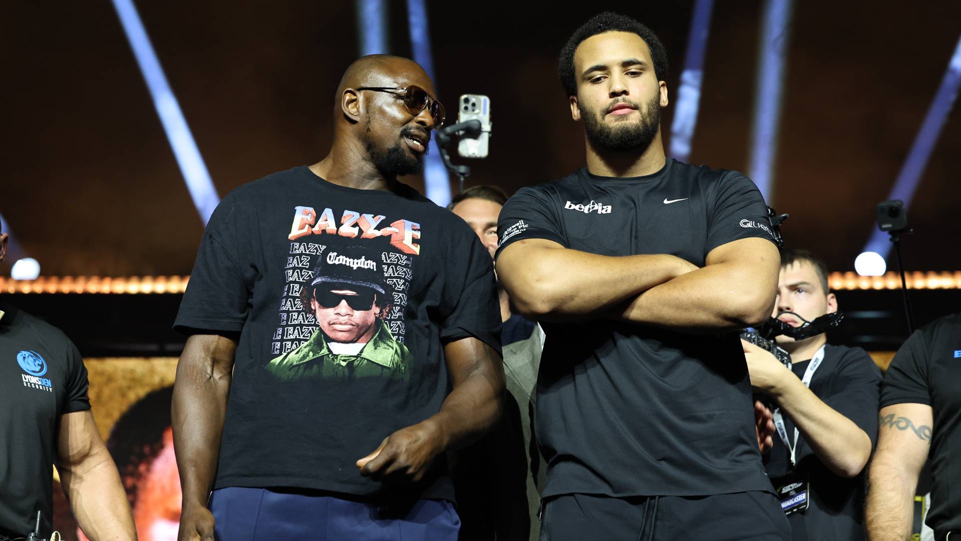 Moses Itauma and Dillian Whyte pose at press conference_14082025