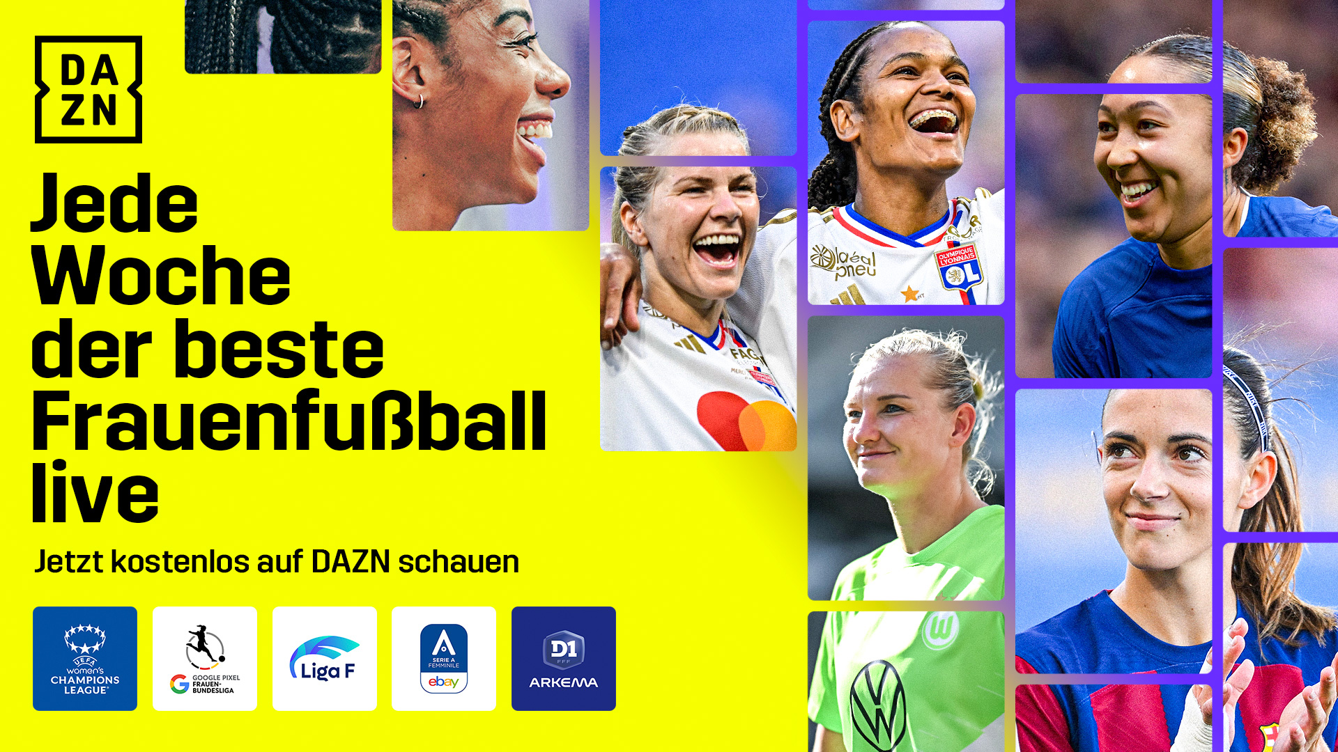 Frauenfußball kostenlos DAZN Header