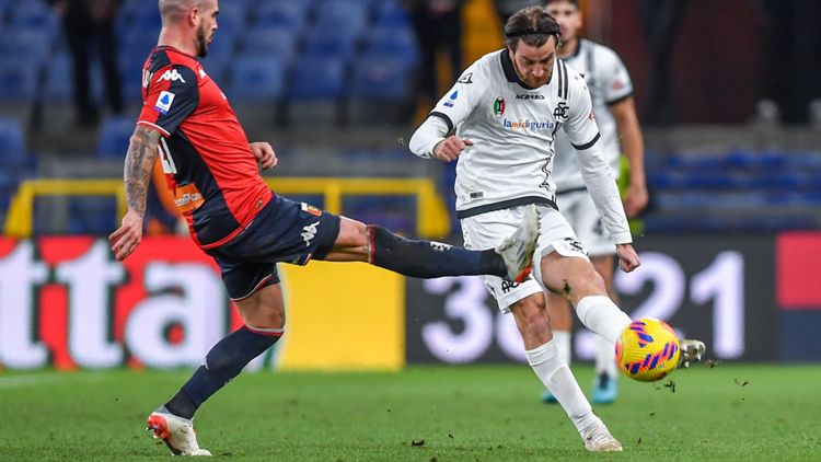 SERIE A TIM 2021/22, Genoa-Spezia 0-1,Simone Bastoni decide il match di Marassi