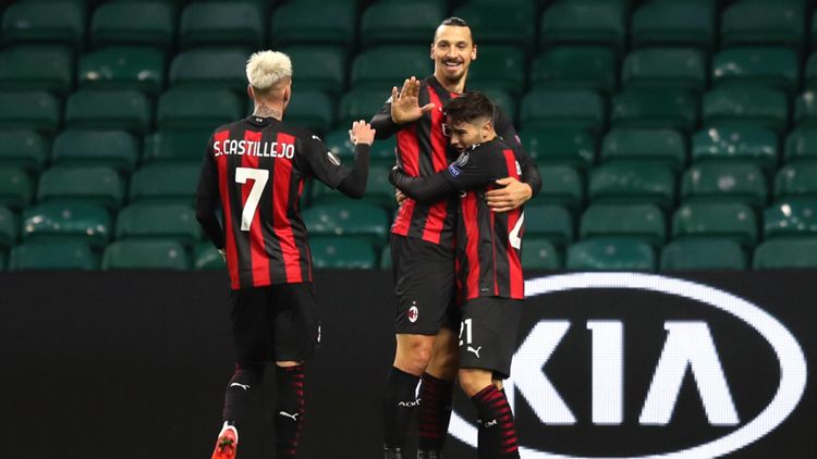 ONLY GERMANY Celtic Glasgow vs. AC Milan Europa League Brahim Diaz Zlatan Ibrahimovic Samu Castillejo 22102020