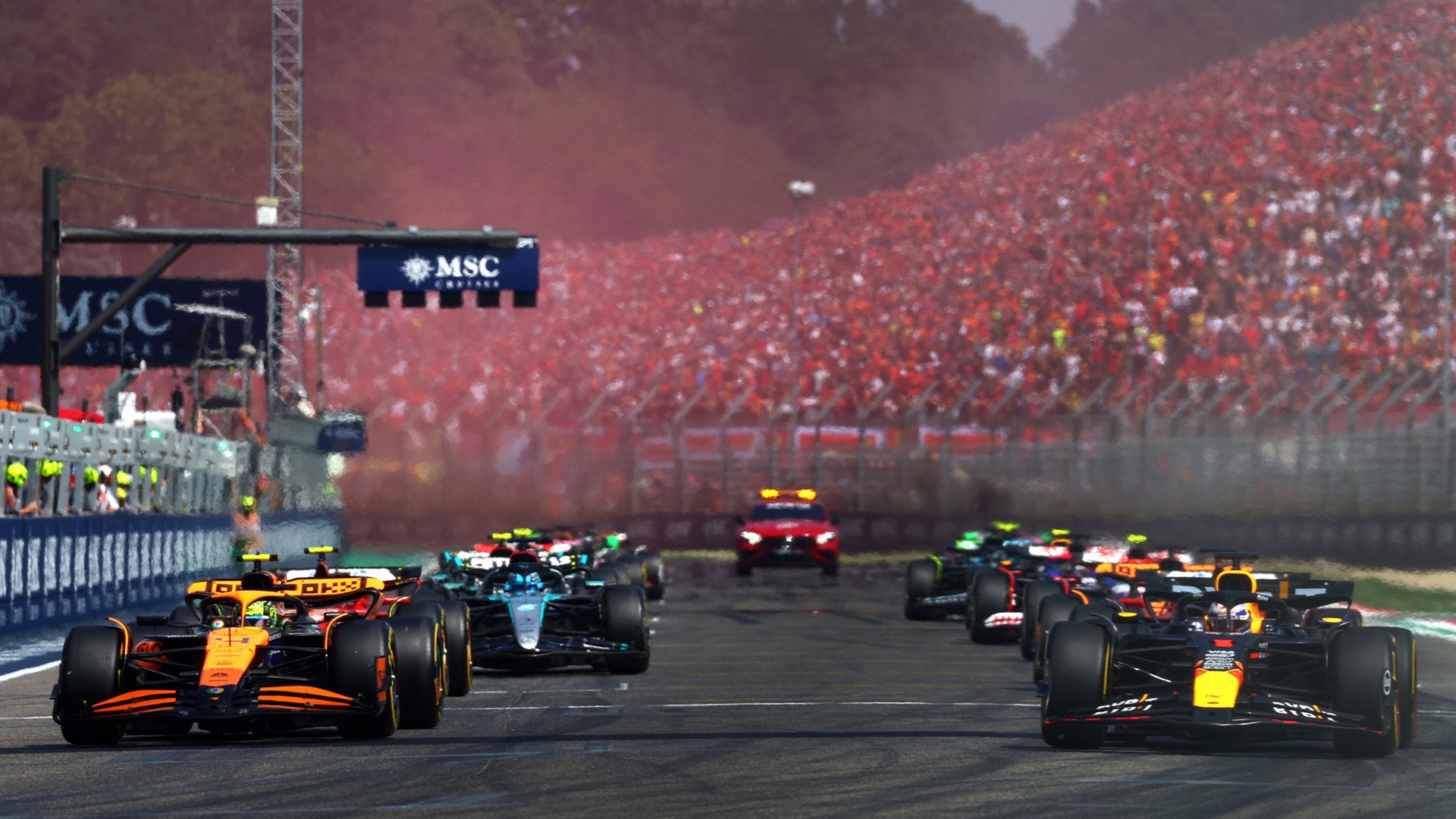 2024-05-19 Imola Start Verstappen Norris F1 Formula 1