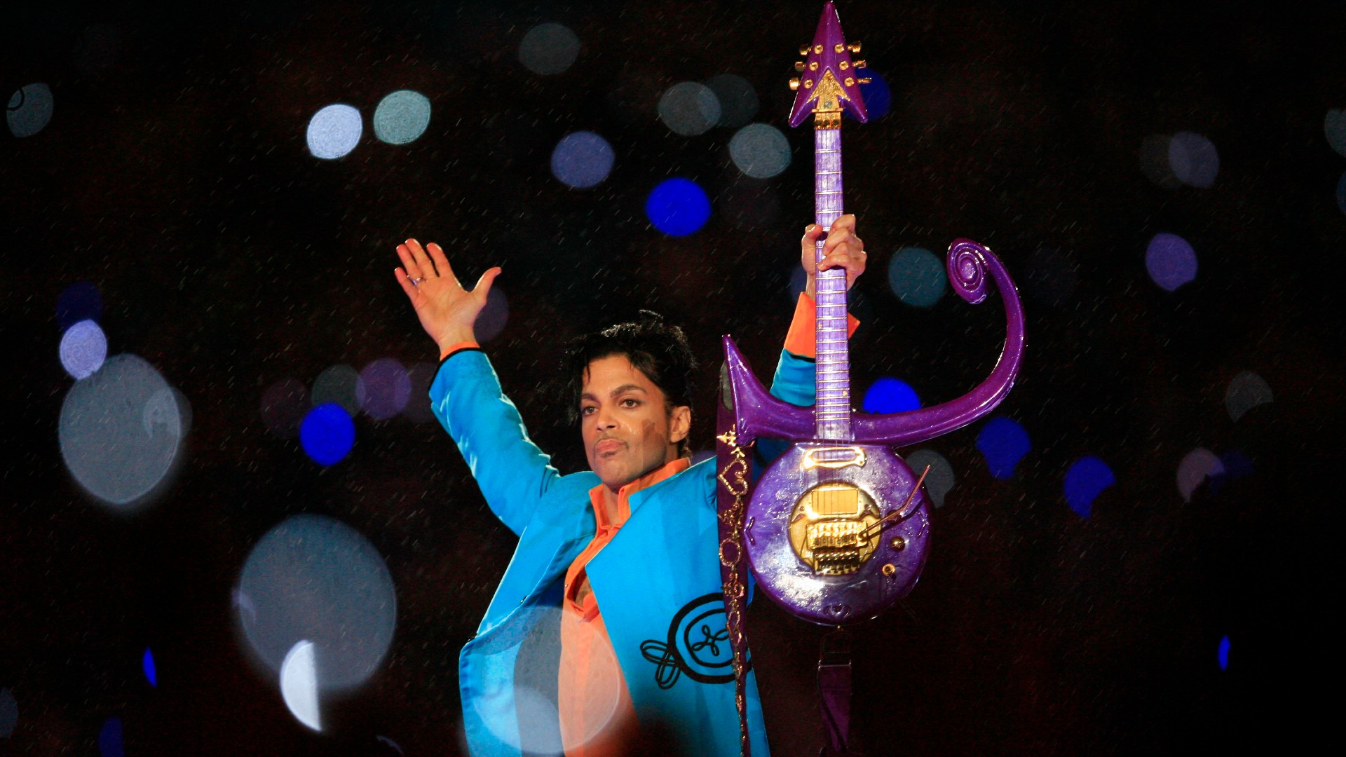 Prince all'half time show del Super Bowl nel 2007 a Miami