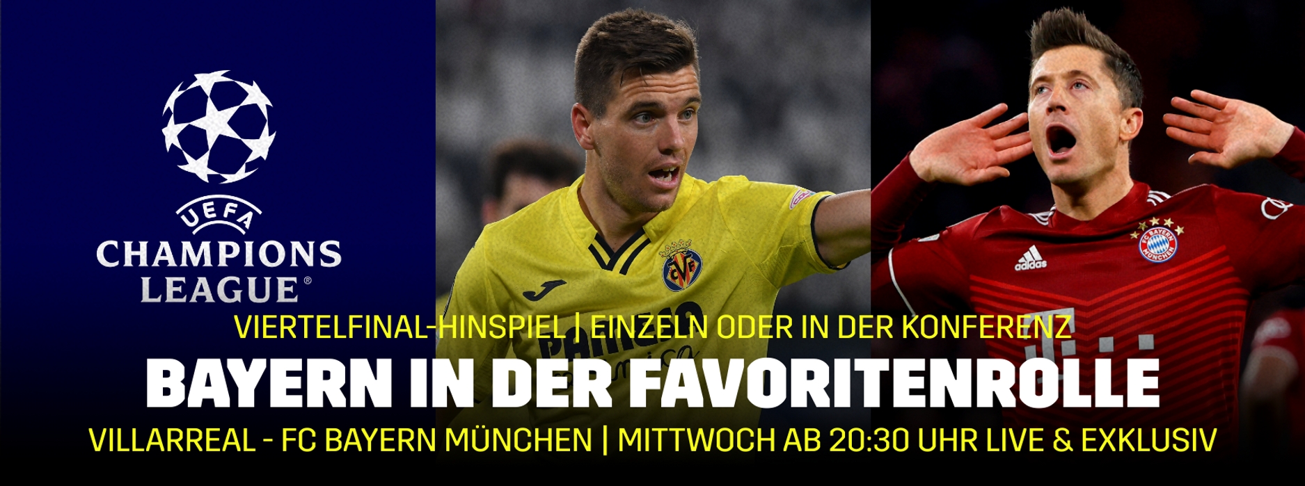 FC Villarreal FC Bayern München DAZN Banner Champions League