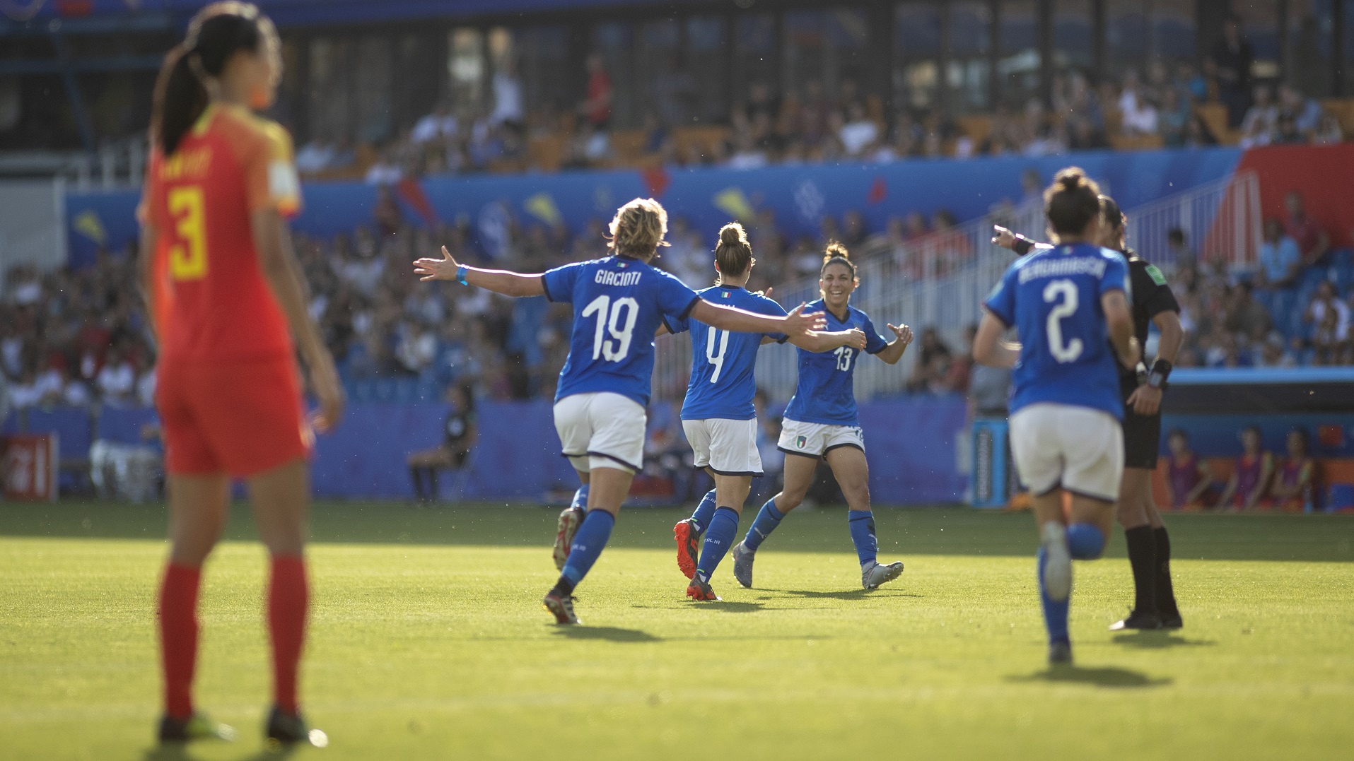 Valentina Giacinti in gol contro la Cina