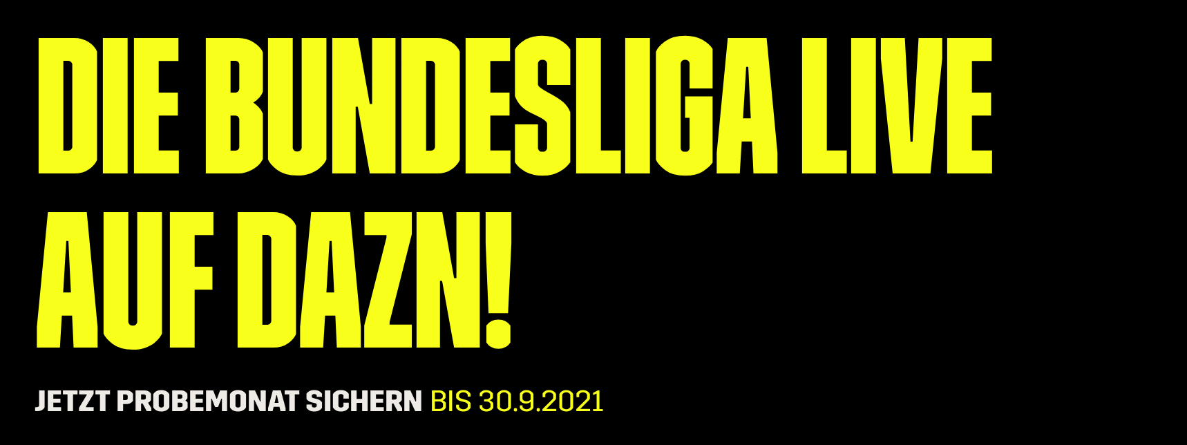 DAZN Banner Bundesliga mit Gratismonat