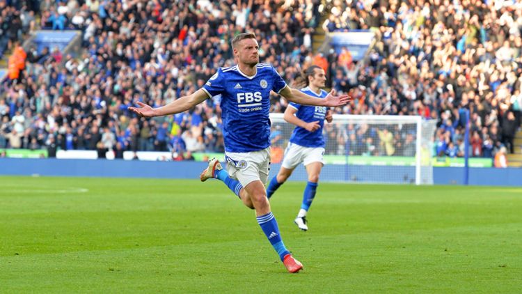 Jamie Vardy Leicester Manchester United Premier League 2021/22