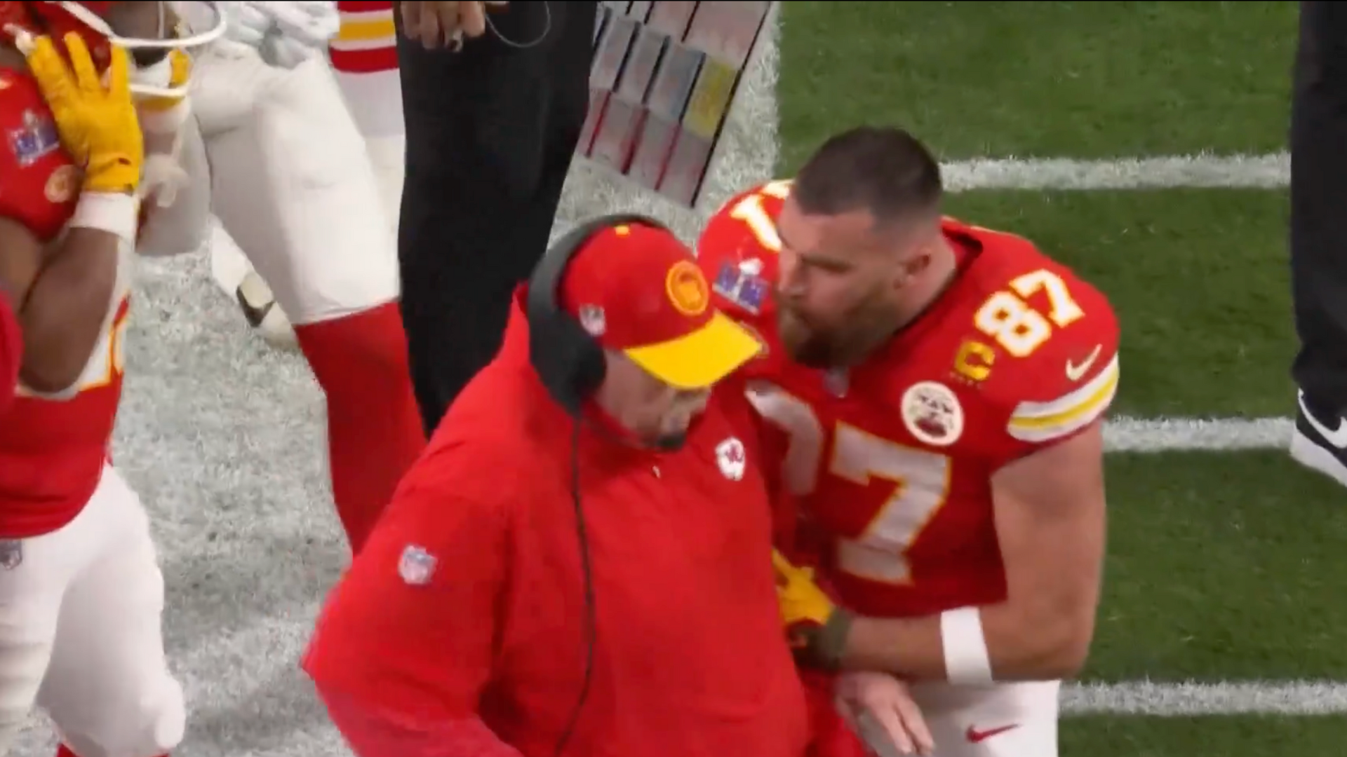 Travis Kelce Andy Reid Super Bowl