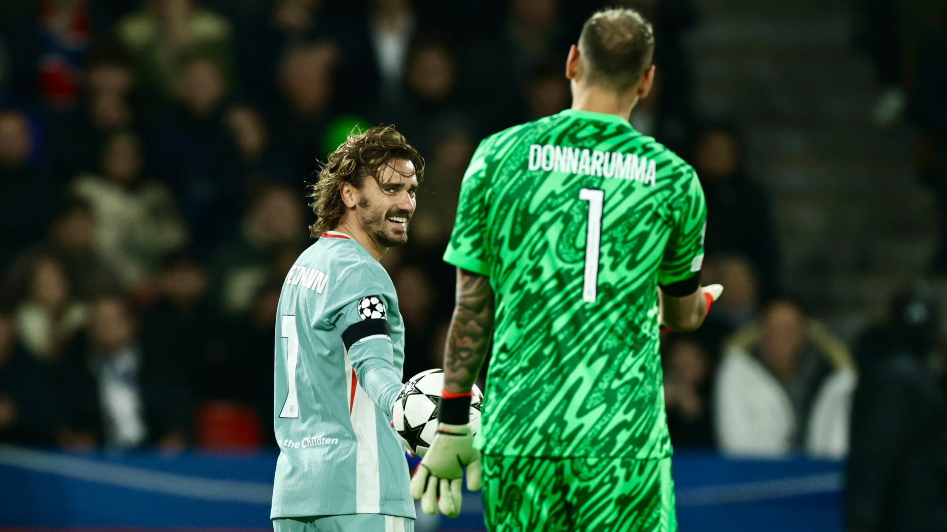 PSG-Atletico: Griezmann sorride con Donnarumma