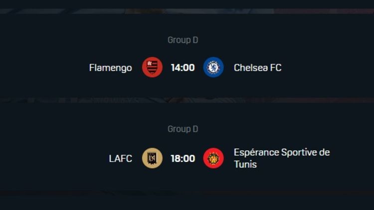 Friday's CWC games (EDT)