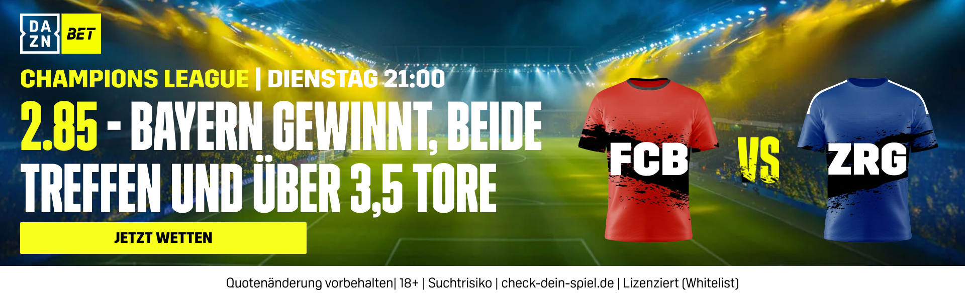 DAZN Bet FC Bayern München Dinamo Zagreb UEFA Champions League 1. Spieltag 2024/25