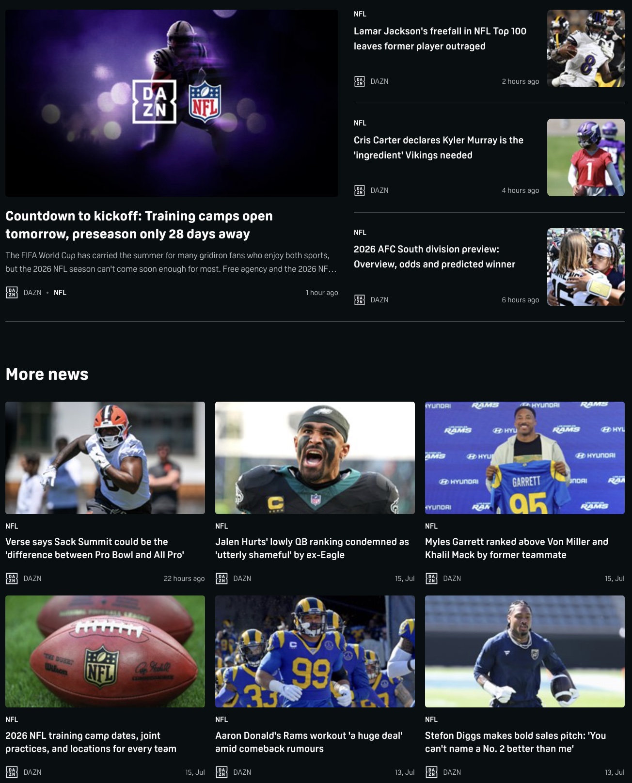 DAZN News NFL