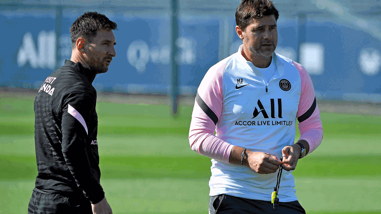 Lionel Messi Mauricio Pochettino 01112021 PSG Paris