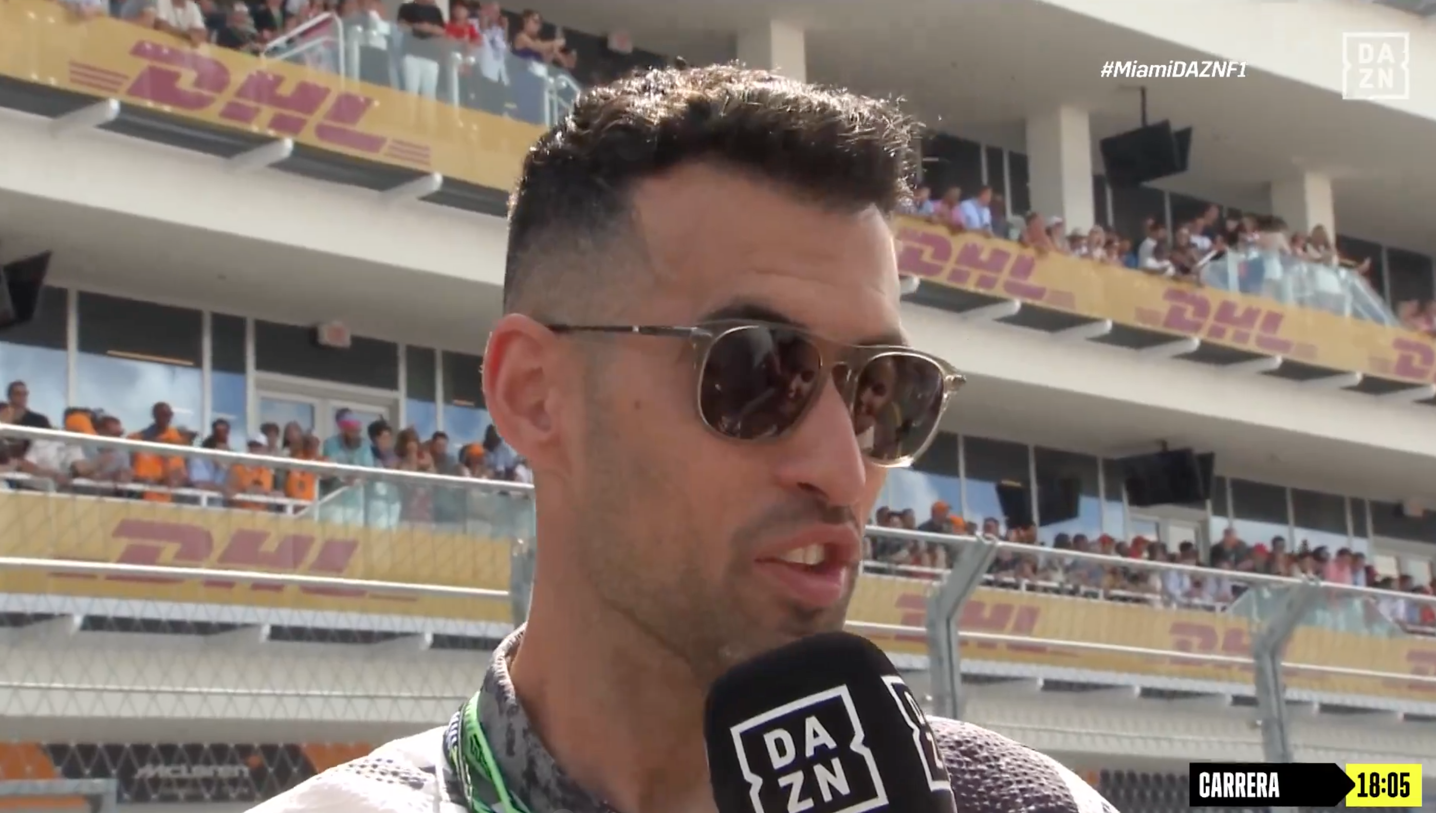 Sergio Busquets en el GP de Miami 2024