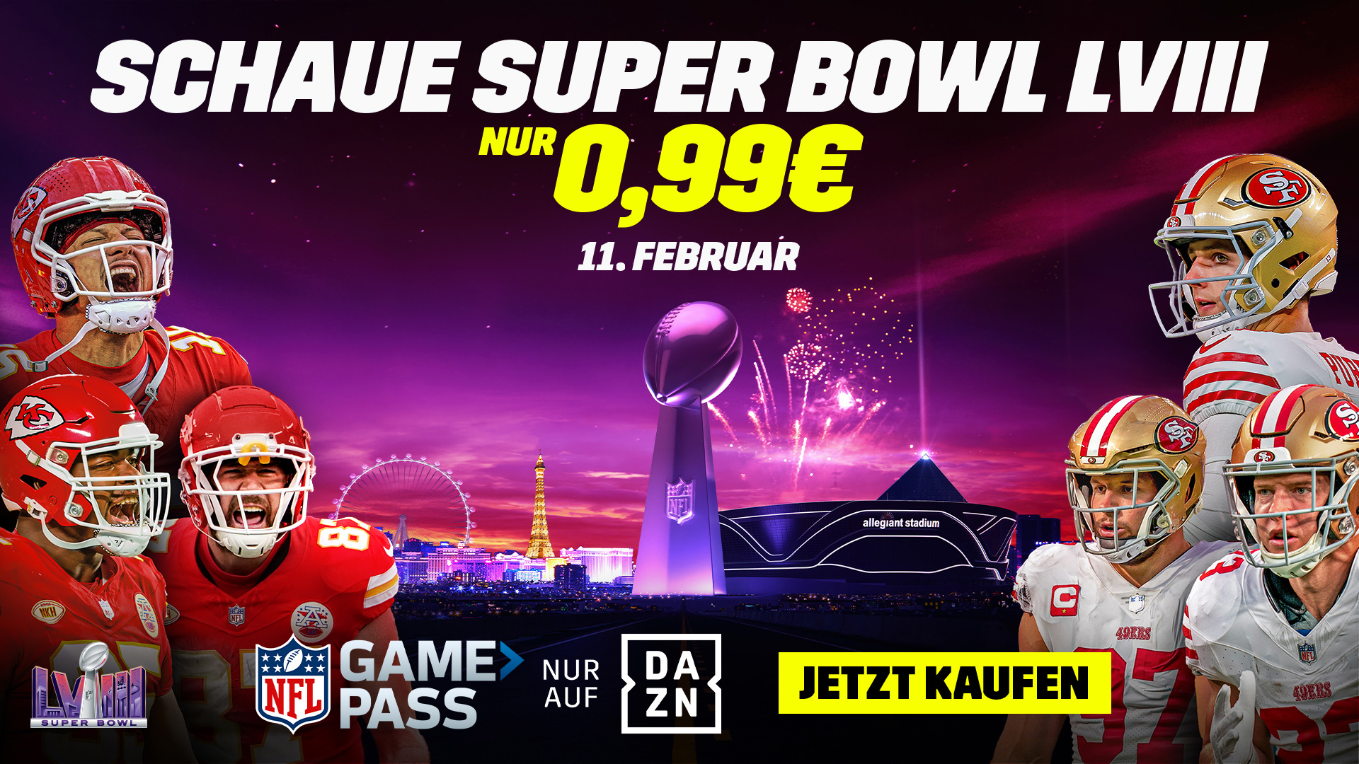 Super Bowl LVIII 2024 DAZN Game Pass Header