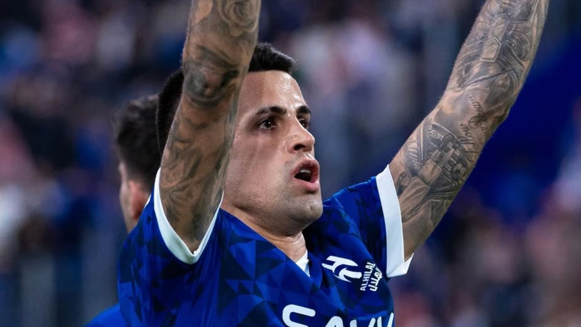 Joao Cancelo celebra un gol con el Al-Hilal