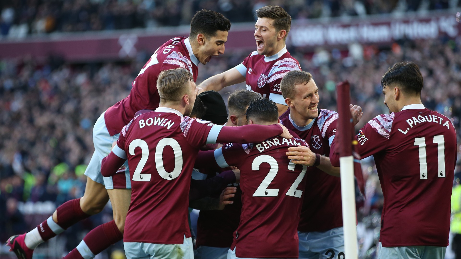 West Ham United Lucas Paqueta Said Benrahma Jarrod Bowen Tomas Soucek Premier League 25022023