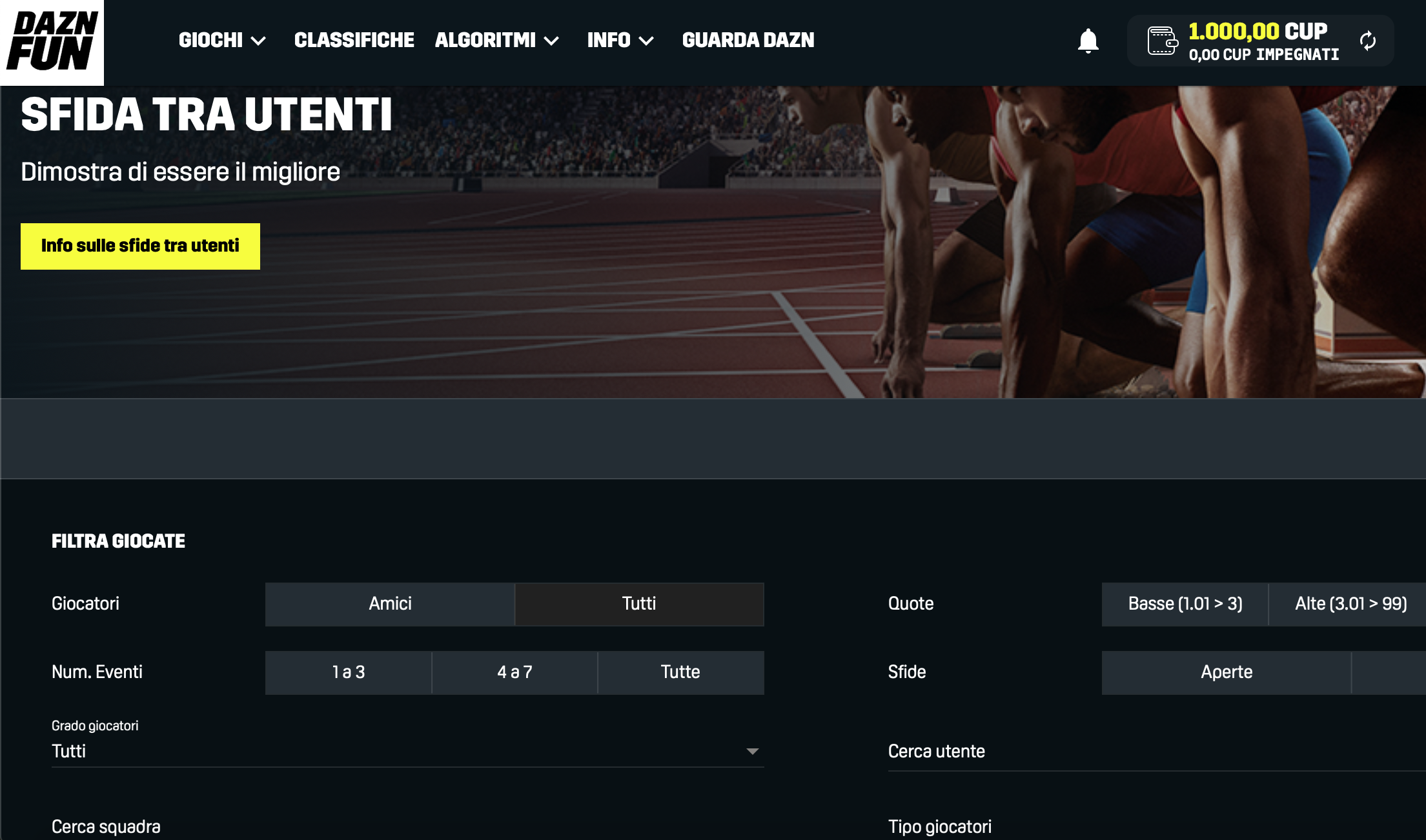 DAZN FUN Sfida tra utenti