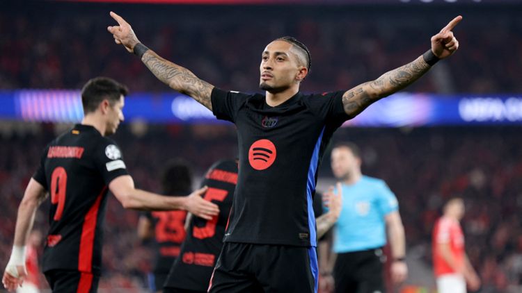 FC Barcelona Raphinha Champions League 050325