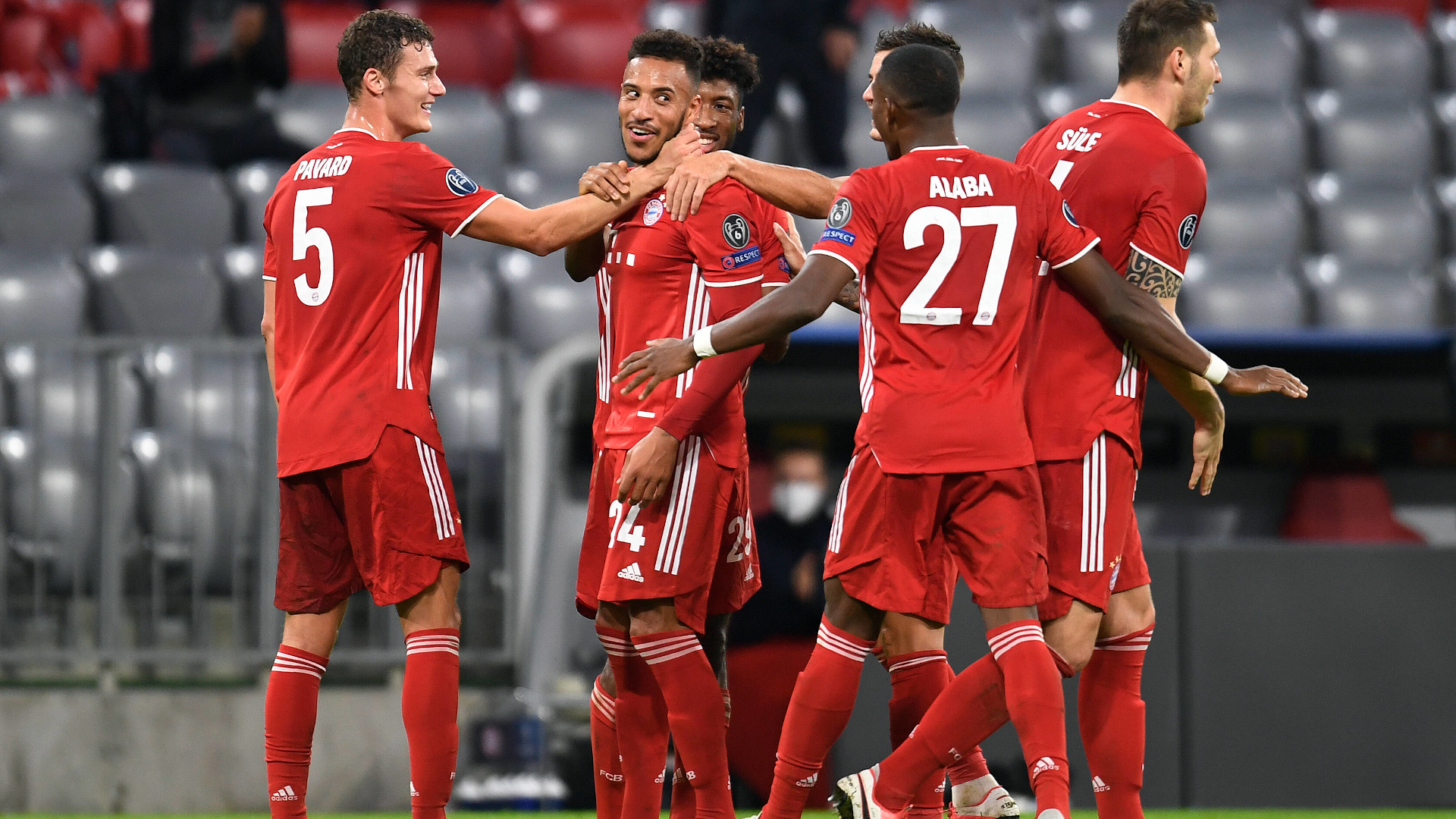 ONLY GERMANY FC Bayern München vs Atletico Madrid celebration goal Corentin Tolisso 21102020