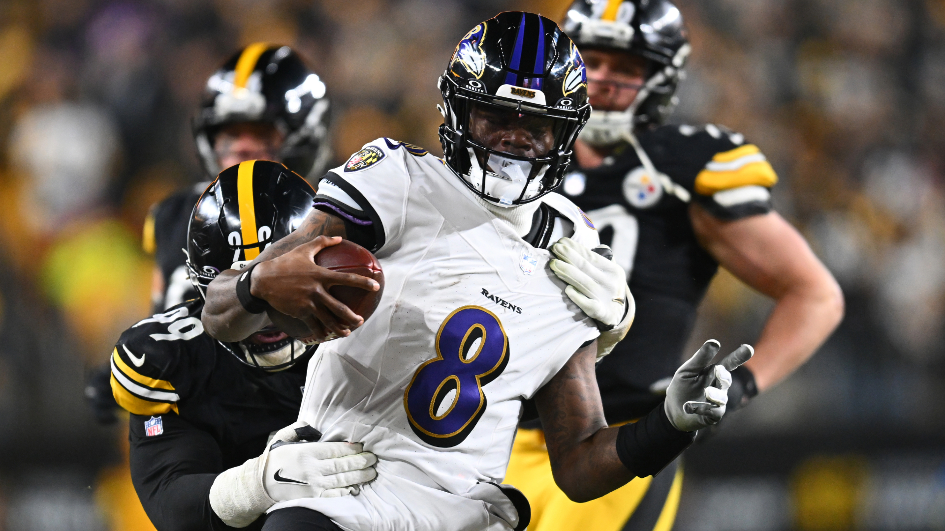UK-based Ravens International Fan of the Year Jamie Pembroke reacts to ...
