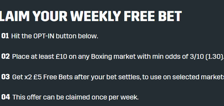 DAZN Bet weekly free bet