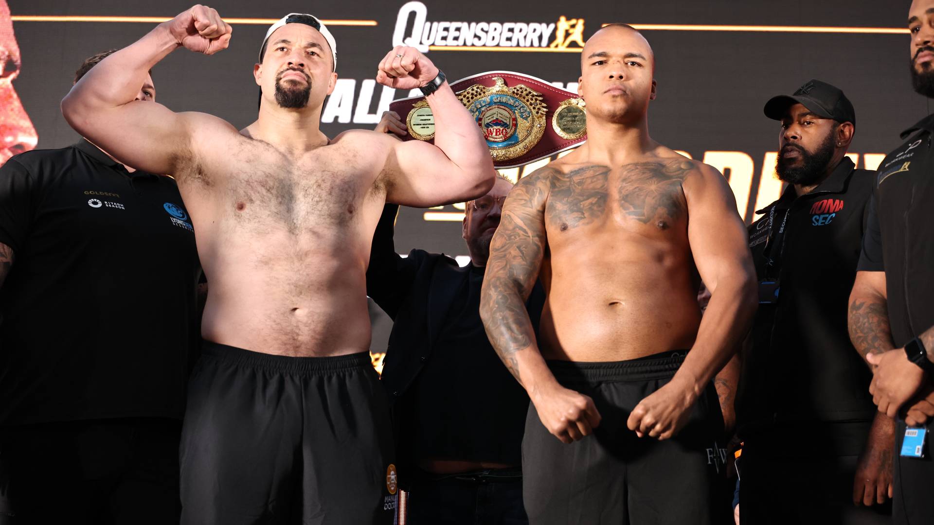 Joseph Parker and Fabio Wardley pose at weigh-in_24102025