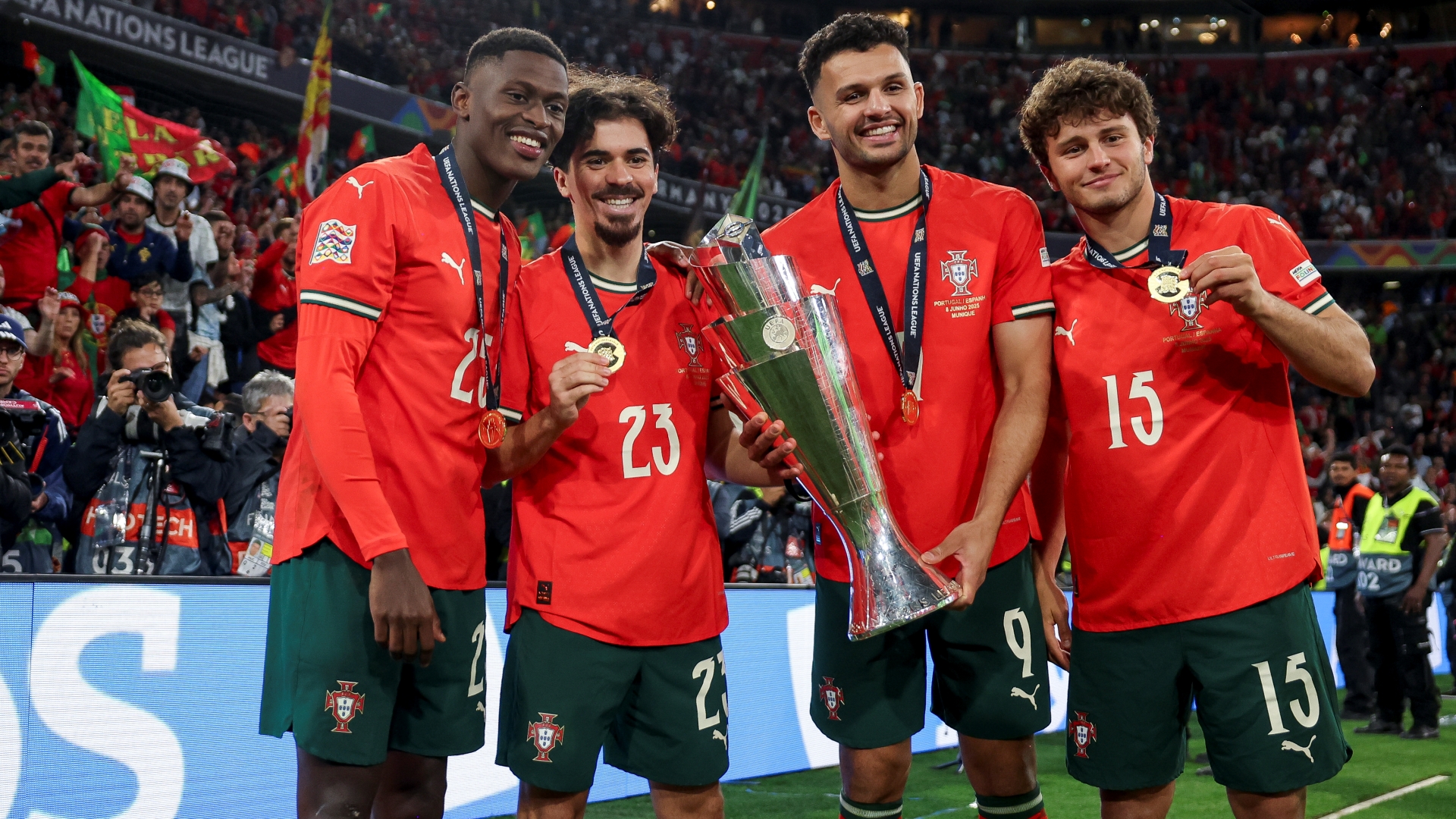 Nuno Mendes Vitinha Goncalo Ramos Joao Neves Portugal 08062025
