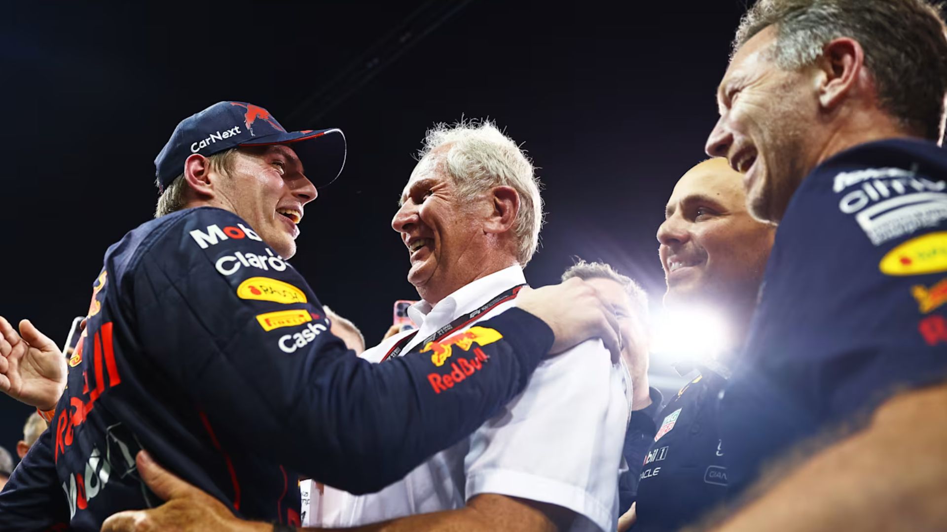 Max Verstappen, Helmut Marko, Christian Horner, Red Bull