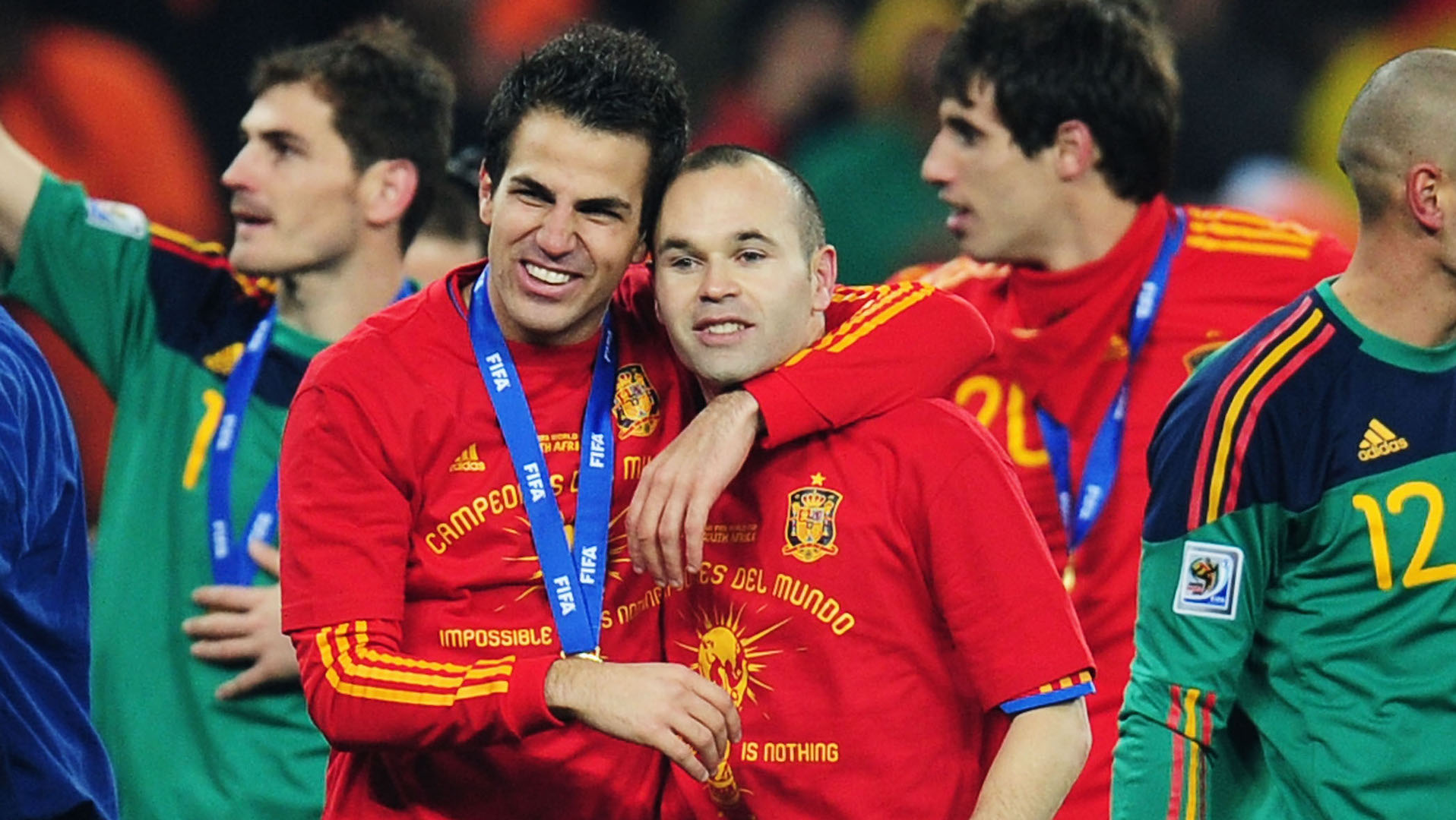 Cesc Fàbregas, Gerard Piqué, Carles Puyol, España, Mundial Sudáfrica 2010