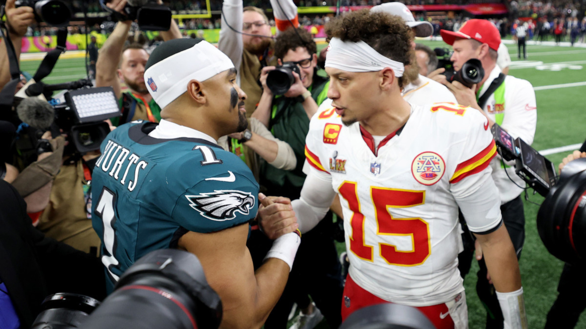 Patrick Mahomes, Jalen Hurts, Super Bowl LIX