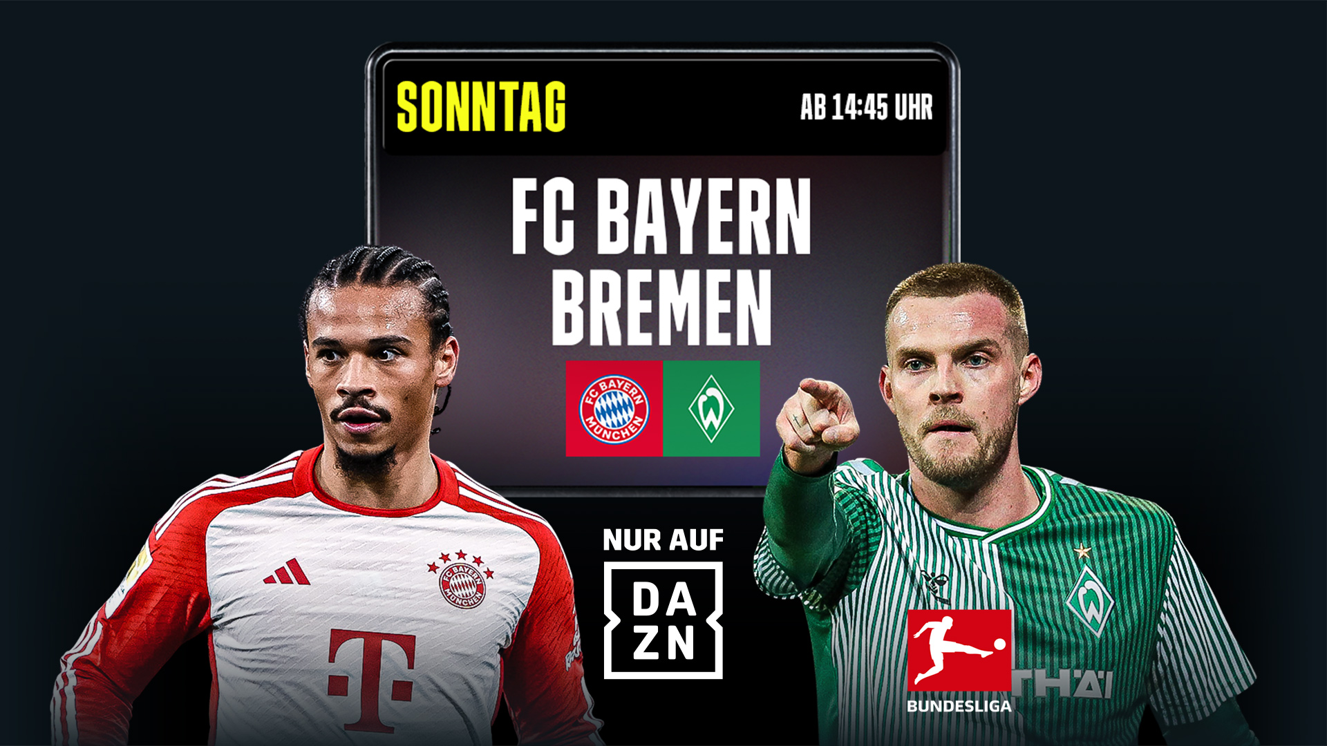 FC Bayern München Werder Bremen Bundesliga Live DAZN Übertragung Header