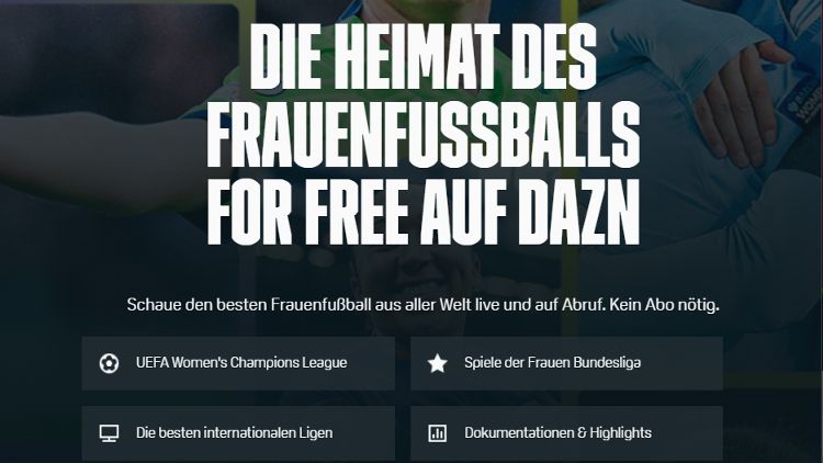 DAZN Freemium UWCL Banner Frauenfußball 0324