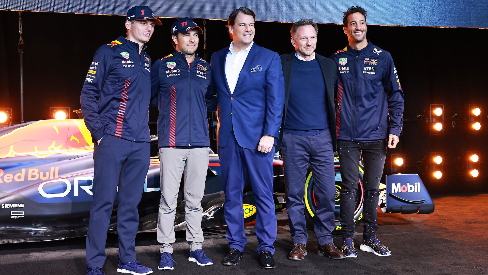 Max Verstappen, Checo Pérez, Daniel Ricciardo, Christian Horner, Red Bull, F1