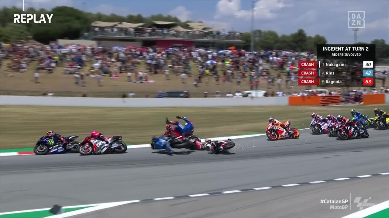 Accidente MotoGP GP Catalunya 2022