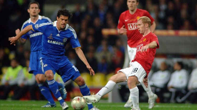 Ballck Chelsea Scholes Manchester United Moskau Finale 2008
