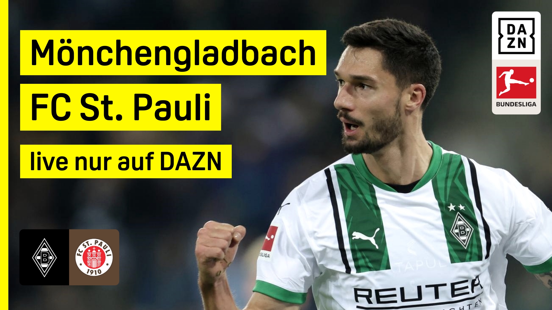 Borussia Mönchengladbach St. Pauli Bundesliga DAZN Header 11. Spieltag
