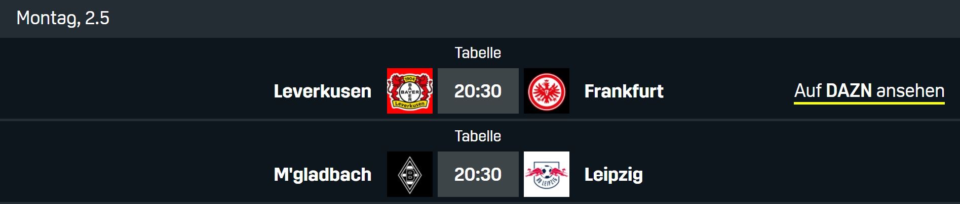 Bundesliga 32. Spieltag Montag