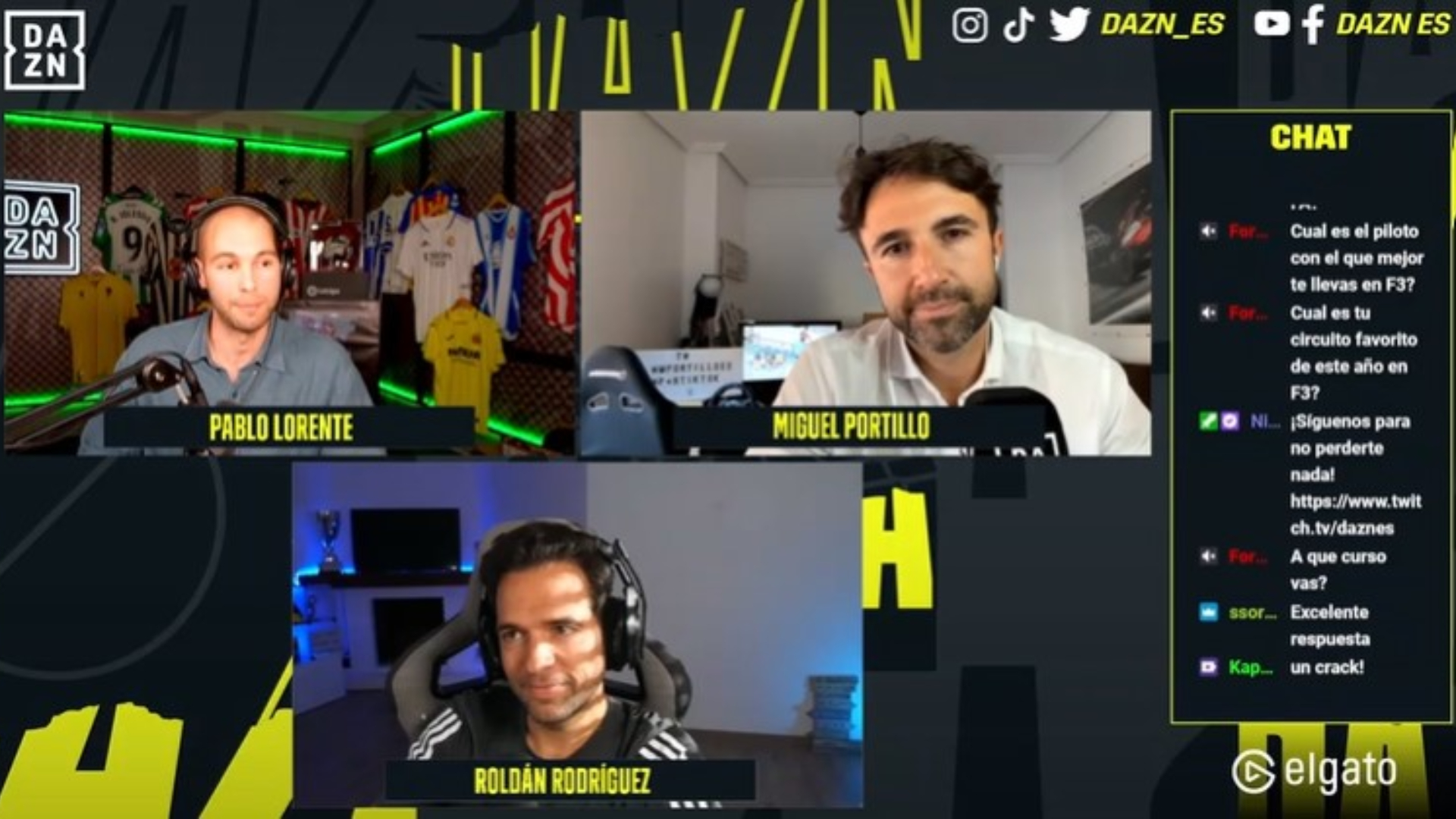 Twitch DAZN, Pablo Lorente, Miguel Portillo, Roldán Rodríguez, Fórmula 1, F1