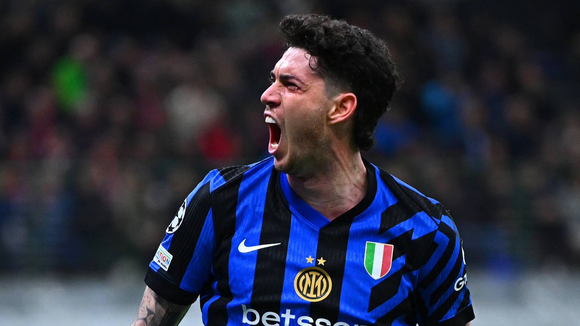 Inter Milan's Alessandro Bastoni in Champions League action