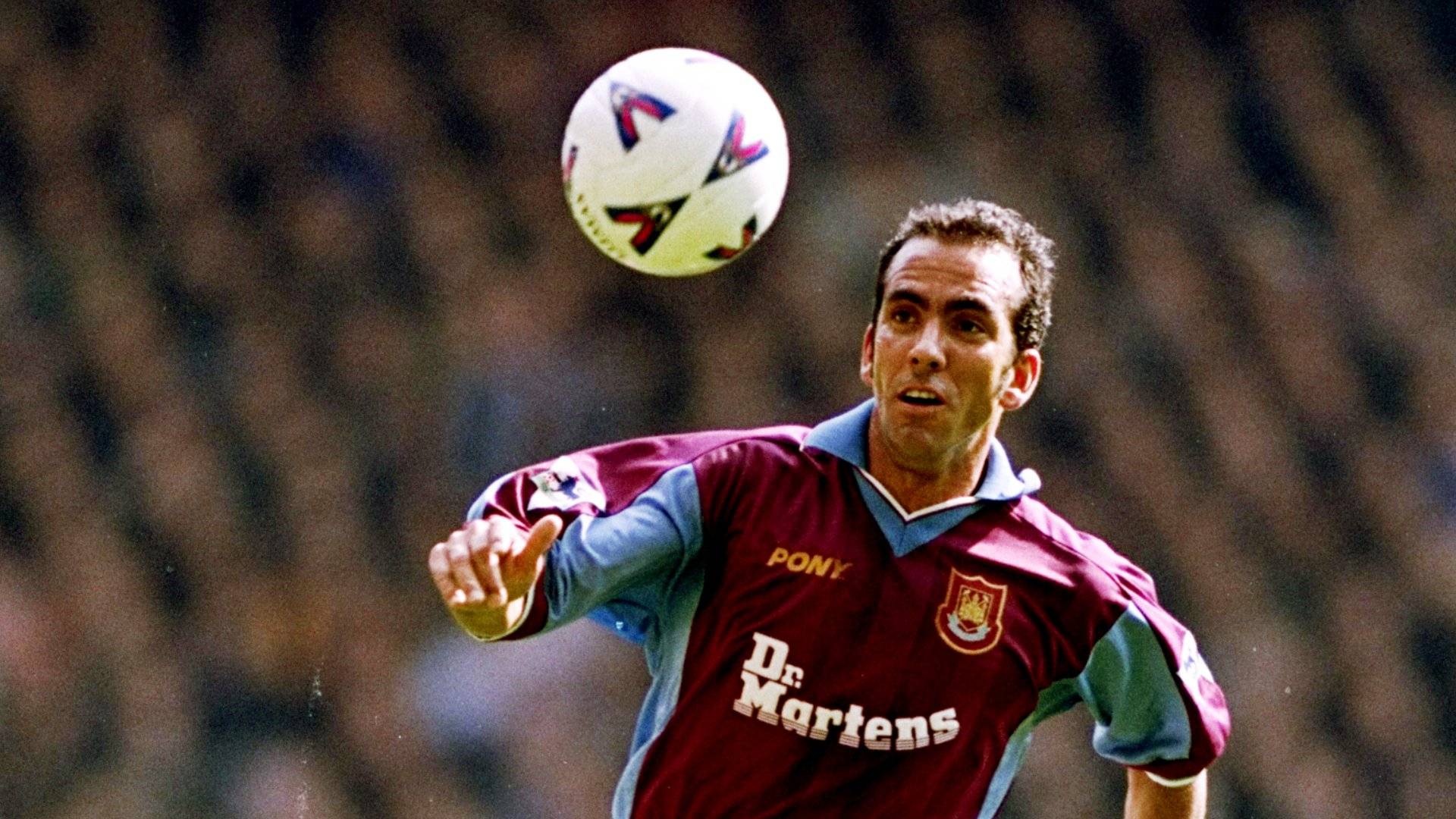 Paolo Di Canio of West Ham United on the ball against Derby County